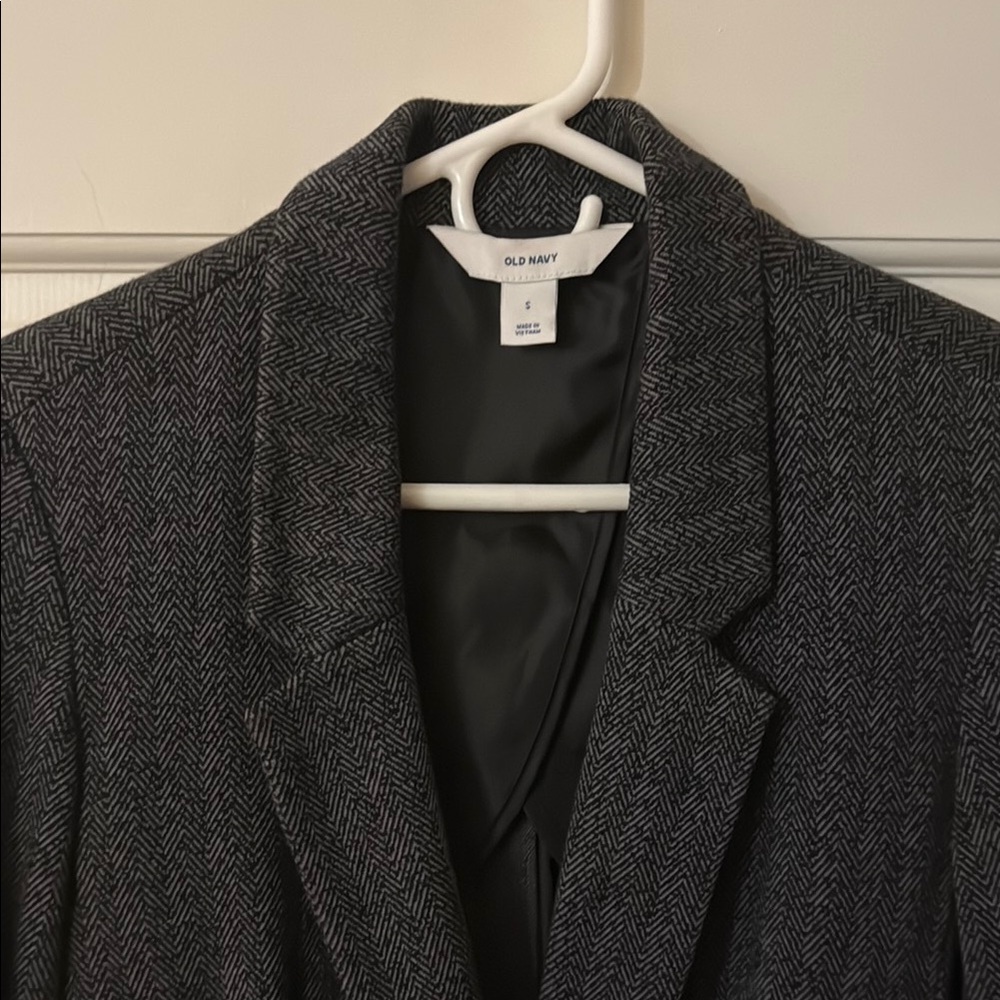 Old Navy Women's Gray Herringbone Blazer